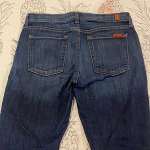 7 for all mankind skinny crop & roll jeans size 27